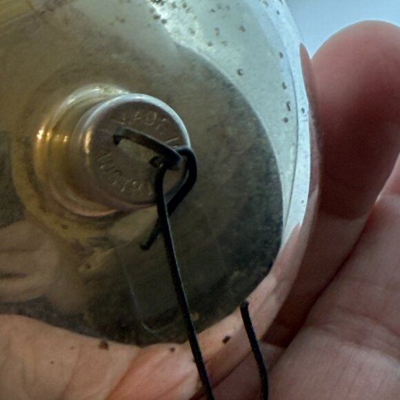 2 VTG MERCURY MICA GLASS INDENT PAINTED CHRISTMAS ORNAMENTS Austria  GOLD GREEN - Picture 4 of 16